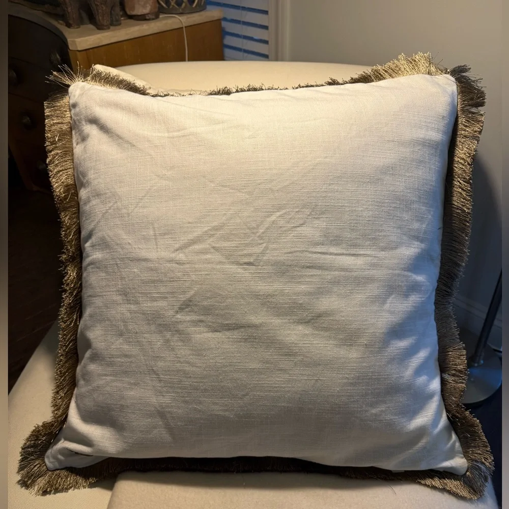 New! Kim Seybert Living Fringe Pillow Cover 26” Square